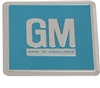 Image of 1967 Firebird GM Door Decal, Correct Stamped Steel with Green Aqua Detailing