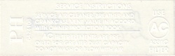 Image of 1968 Air Cleaner Filter Service Instruction Decal, PH Code 6424108