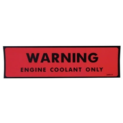 Image of 1974 - 1978 Firebird Engine Coolant Only Warning Decal, 334117