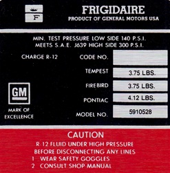 Image of 1967 Firebird Air Conditioning Compressor Decal, 5910528