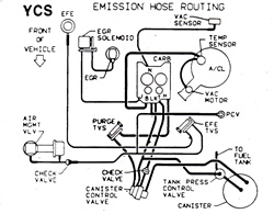 Image of 1986 Firebird Emission Hose Routing Decal 5.0 YCS