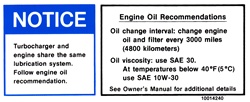 Image of 1981 Firebird Engine Oil Recommendation Radiator Support Decal, Turbo 4.9 10014240