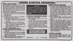 Image of 1974 - 1976 Firebird Sunvisor Engine Starting Instructions Decal