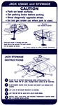 Image of 1970 Firebird Trunk Deck Lid Jacking Instructions Decal, Early Production 481218