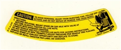 Image of 1977 - 1980 Firebird Space Saver Trunk Spare Caution Warning Decal