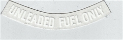 Image of Curved Unleaded Fuel Only Decal, White