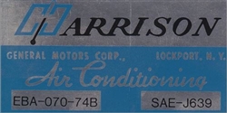 Image of 1974 Firebird Air Conditioning Evaporator Box, Harrison Decal