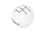 Image of Shifter Knob Ball, White 4 Speed, 3/8 Inch Coarse Thread, Hurst on Sides