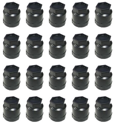 Image of 1982 - 2002 Firebird Lug Nut Cover Cap 10028614, Black 20 Piece Set