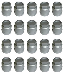 Image of 1982 - 2002 Firebird Lug Nut Cover Cap 12337914, SILVER / LIGHT GRAY 20 Piece Set