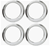 Image of 15 X 8 Rally Wheel Trim Rings, Replacement Style with Rounded Smooth Edge, Set 4