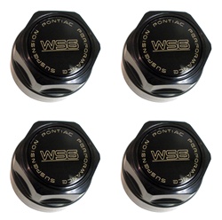 Image of 1988-1992 WS6 Center Caps Set of 4, Black with Gold Lettering