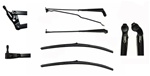 Image of 1970 - 1981 Firebird Black Windshield Wiper Arm and Blade Set, Concealed