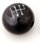 Image of Shifter Knob in Black, 6 Speed, Stock Handle Size 16 MM x 1.50