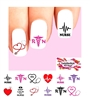 Nurse RN Caduceus Heart Stethoscope Assorted Set of 48 Waterslide Nail Decals