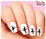 Ballerina Silhouette Assorted Set of 20 Waterslide Nail Decals