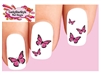 Pink Monarch Butterflies Butterfly Assorted Set of 20 Waterslide Nail Decals