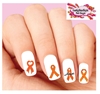 Orange Awareness Ribbon Assorted Set of 20 Waterslide Nail Decals