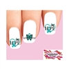 Ovarian Cancer Awareness Teal Ribbon Hope Butterfly Assorted Set of 20 Waterslide Nail Decals