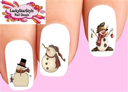 Christmas Rustic Country Snowman Assorted #2 Set of 20 Waterslide Nail Decals