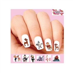 Rudolph the Red Nosed Reindeer Assorted Set of 20 Waterslide Nail Decals