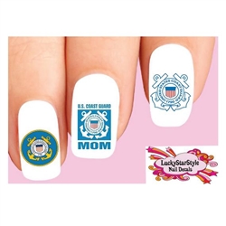 USCG United States US Coast Guard Mom Assorted Set of 20 Waterslide Nail Decals