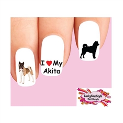 Akita Assorted Set of 20 Waterslide Nail Decals