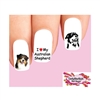 Australian Shepherd Assorted Set of 20 Waterslide Nail Decals