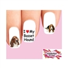 Basset Hound Assorted Set of 20 Waterslide Nail Decals