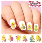 Cute Easter Chick, Basket & Eggs Assorted Set of 20 Waterslide Nail Decals