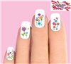 Colorful Spring Flowers, Butterflies & Dragonflies Assorted Set of 20 Wateslide Nail Decals