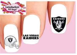 Las Vegas Raiders Football Assorted Set of 20 Waterslide Nail Decals