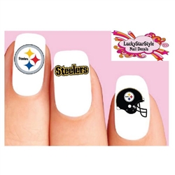 Pittsburgh Steelers Football Assorted Set of 20 Waterslide Nail Decals