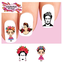 Frida Kahlo Assorted #2 Set of 20 Waterslide Nail Decals