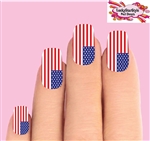 4th of July American Flag Set of 10 Full Waterslide Nail Decals