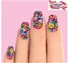 Colorful Cartoon Flowers Set of 10 Full Waterslide Nail Decals