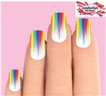 Colorful Rainbow Paint Dripping Set of 10 Waterslide Full Nail Decals