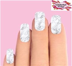 Light Grey Marble Set of 10 Full Waterslide Nail Decals