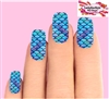 Blue Mermaid Tail Fish Scales Set of 10 Full Waterslide Nail Decals