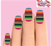 Colorful Mexican Blanket Serape Zerape Set of 10 Waterslide Full Nail Decals