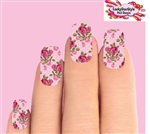 Pink Roses Set of 10 Full Waterslide Nail Decals