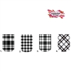 Black Plaid Set of 10 Full Waterslide Nail Decals