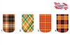 Orange Plaid Set of 10 Full Waterslide Nail Decals