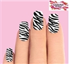 Zebra Stripes Black & Clear Set of 10 Full Waterslide Nail Decals