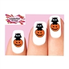 Halloween Black Cat in Pumpkin Set of 20 Waterslide Nail Decals