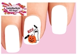 Halloween Ghost Pumpkin Bats Boo Set of 20 Waterslide Nail Decals