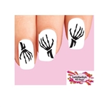 Halloween Dead Skeleton Hands Set of 20 Waterslide Nail Decals