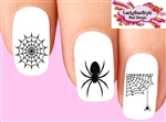 Halloween Black Spider Web Assorted Set of 20 Waterslide Nail Decals