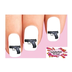 Walther CP99 Black Handgun Set of 20 Waterslide Nail Decals