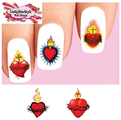 Sacred Heart Assorted Set of 20 Waterslide Nail Decals